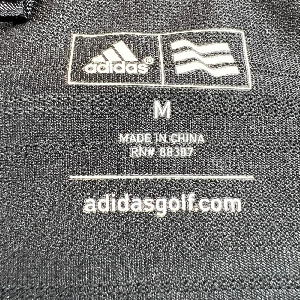 Adidas Golf Polo Shirt Mens M Black Performance‎ Short Sleeve